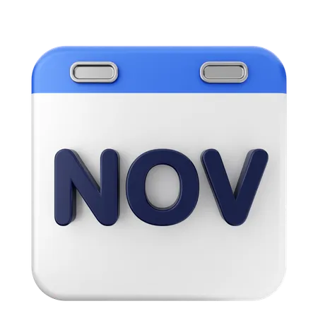 November Calendar  3D Icon