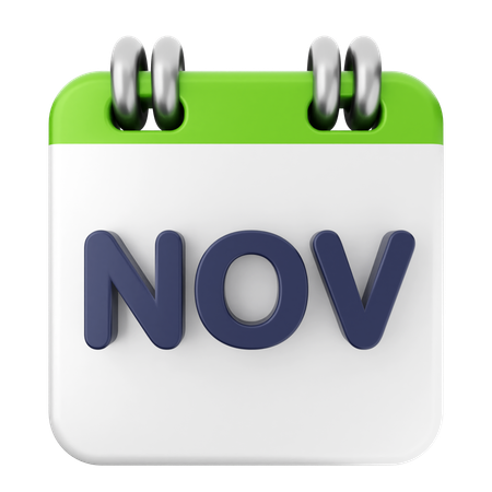 November Calendar  3D Icon