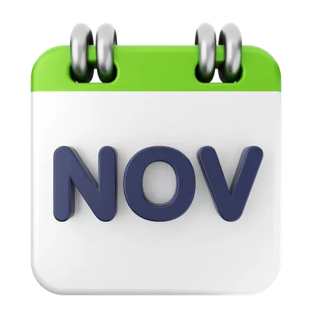 November Calendar  3D Icon