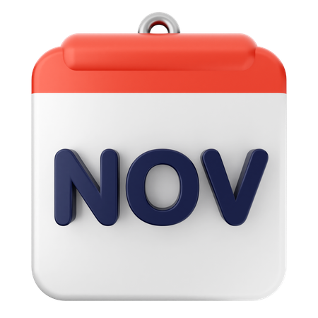 November Calendar  3D Icon