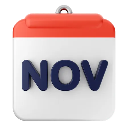 November Calendar  3D Icon