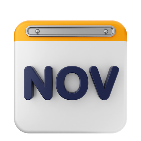 November Calendar  3D Icon