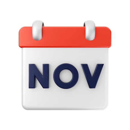 November Calendar 3D Illustration
