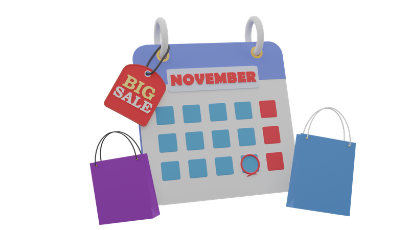 November Discount  3D Icon