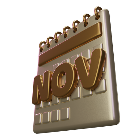 Kalender für den Monat November  3D Icon
