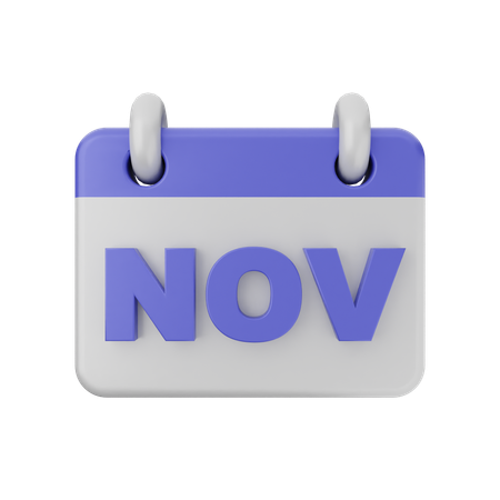 Calendário de novembro  3D Icon