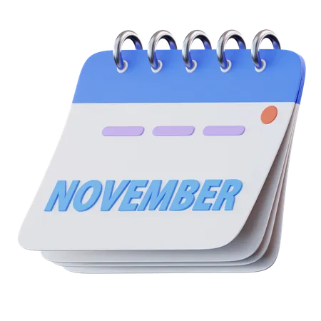 Calendário de novembro  3D Icon