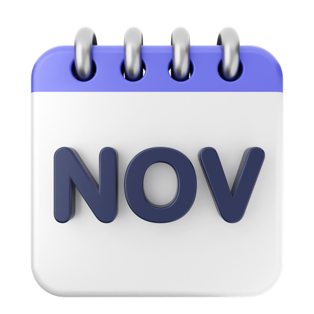 Calendário de novembro  3D Icon