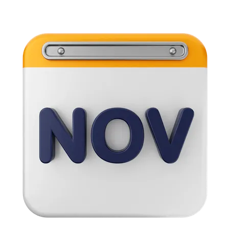 Calendário de novembro  3D Icon