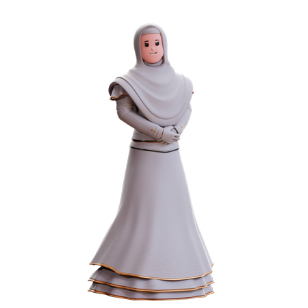 Novia musulmana de pie  3D Icon