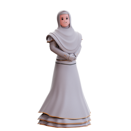 Novia musulmana de pie  3D Illustration