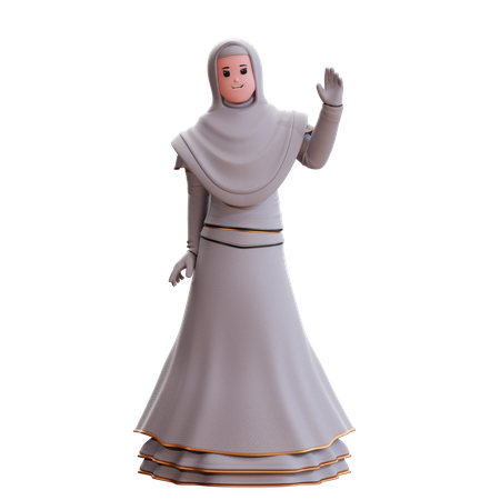 Novia musulmana renunciando a la mano  3D Illustration