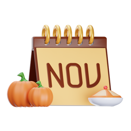 Noviembre  3D Icon