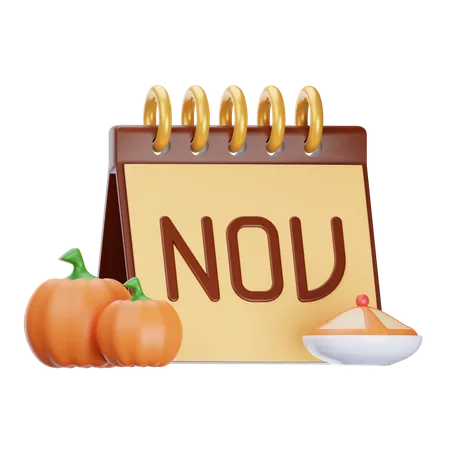 Noviembre  3D Icon