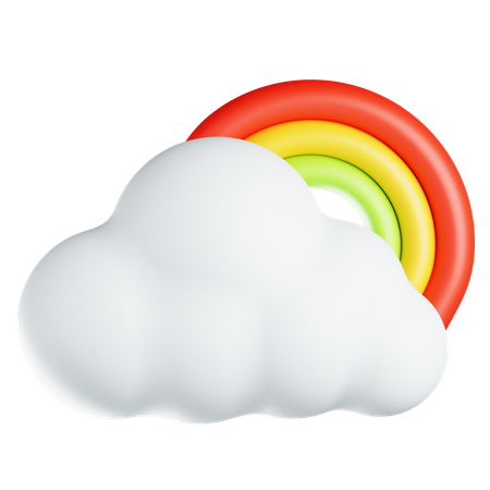 Nuage avec arc en ciel  3D Icon