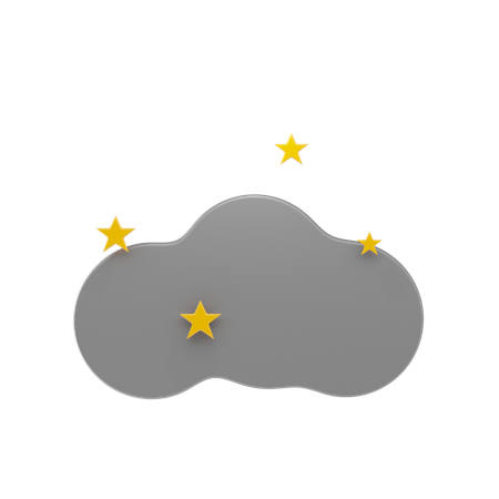 Nuage avec des étoiles  3D Icon