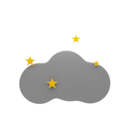 Nuage avec des étoiles  3D Icon