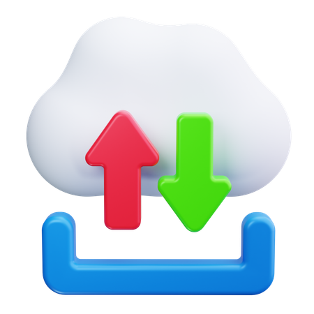 Nuage avec flèche de téléchargement  3D Icon