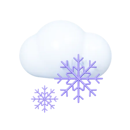Nuage avec des flocons de neige  3D Icon