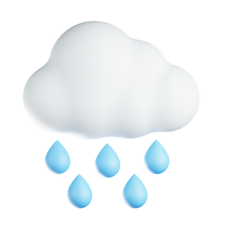 Nuage avec des gouttes de pluie  3D Icon