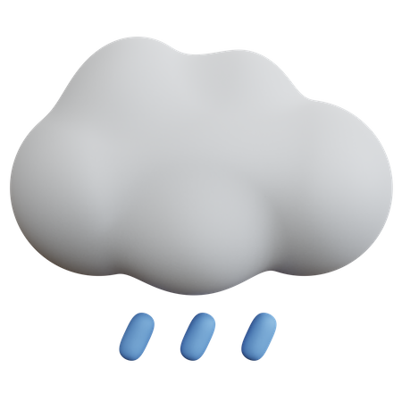 Nuage avec des gouttes de pluie  3D Icon