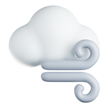 Nuage avec du vent  3D Icon