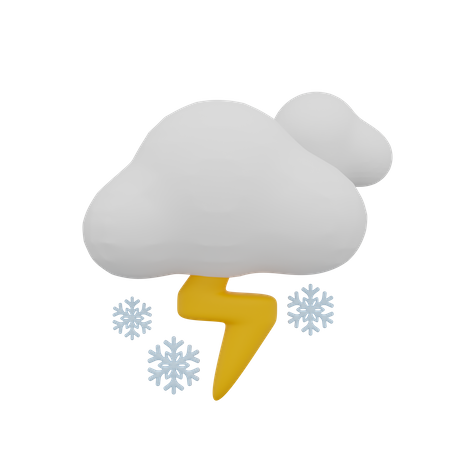 Nuage blizzard tempête tonnerre temps nuageux  3D Icon