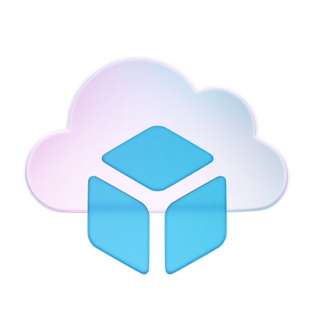 Cube de nuage  3D Icon