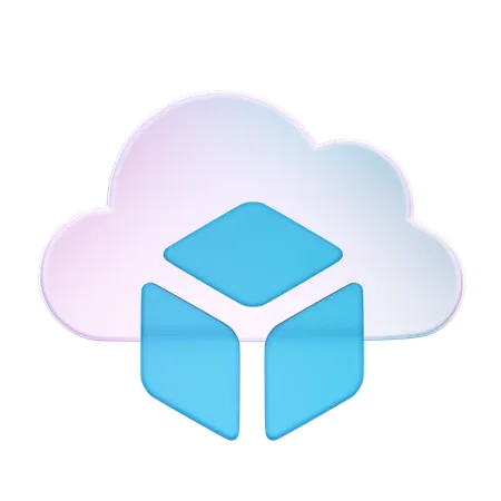 Cube de nuage  3D Icon