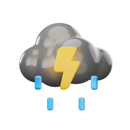 Nuage d'orage pluvieux  3D Icon