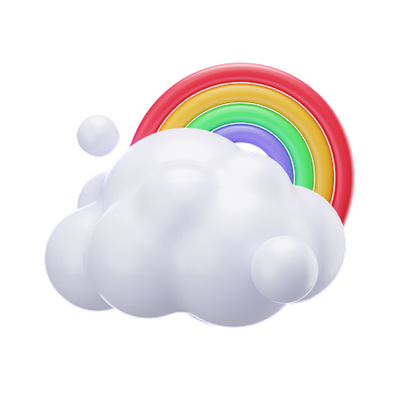 Nuage et arc en ciel  3D Icon