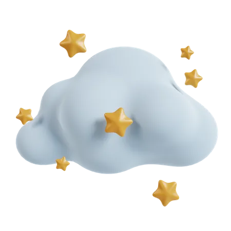 Nuage et étoiles  3D Icon