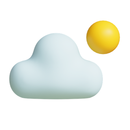 Nuage et le soleil  3D Icon
