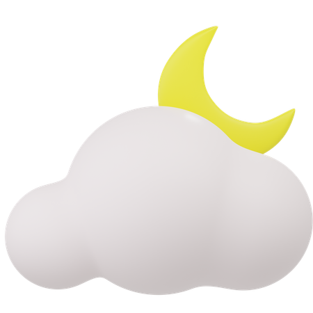 Nuage et lune  3D Icon