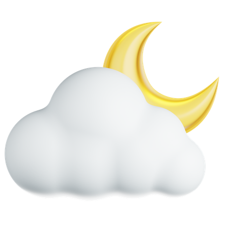 Nuage et lune  3D Icon