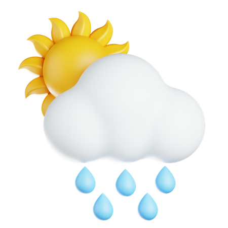 Nuage et pluie  3D Icon