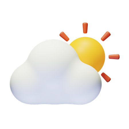 Nuage et soleil  3D Icon