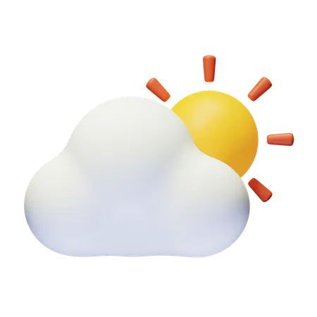 Nuage et soleil  3D Icon