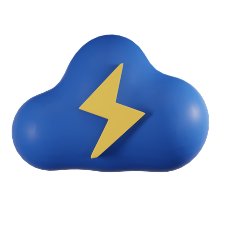 Nuage et tonnerre  3D Icon