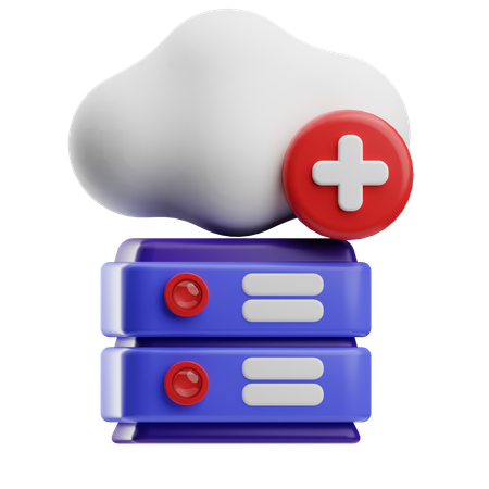 Nuage hybride  3D Icon