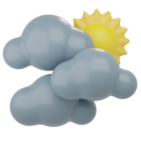 Journée Ensoleillée Nuage  3D Icon