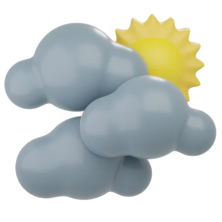 Journée Ensoleillée Nuage  3D Icon