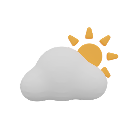 Nuage jour soleil météo  3D Icon