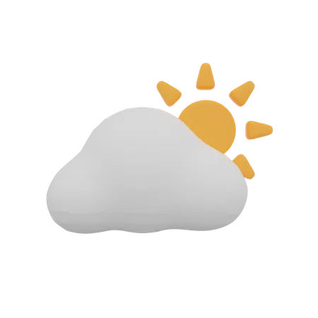 Nuage jour soleil météo  3D Icon