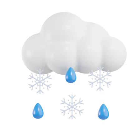 Nuage neige pluie  3D Icon