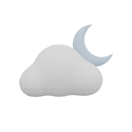 Nuage nuit lune météo  3D Icon