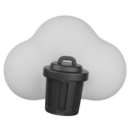 Poubelle nuage  3D Icon