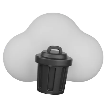 Poubelle nuage  3D Icon