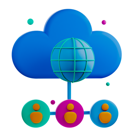 Nuage public  3D Icon