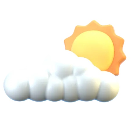 Soleil nuageux  3D Icon